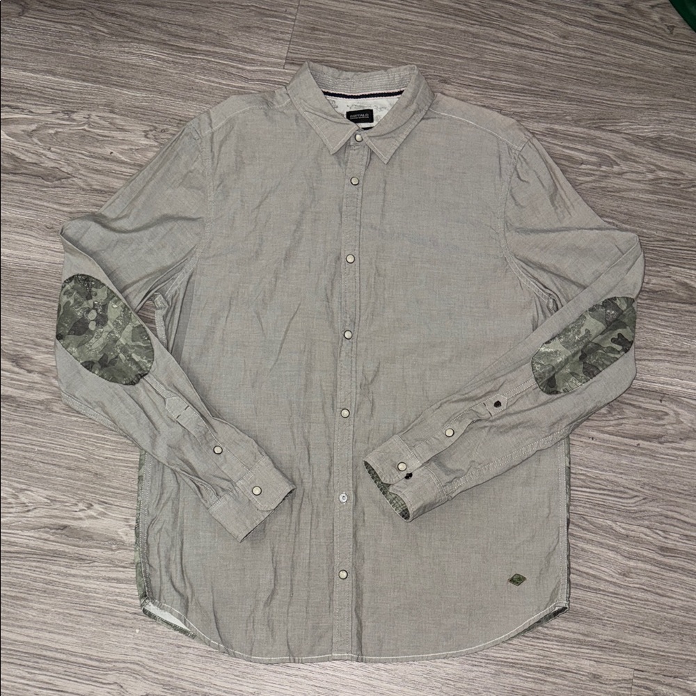 Buffalo David Bitton Men's Gray Sopras Woven Button-Down Shirt Size L